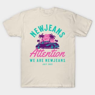 NewJeans attention car retro typography Morcaworks T-Shirt